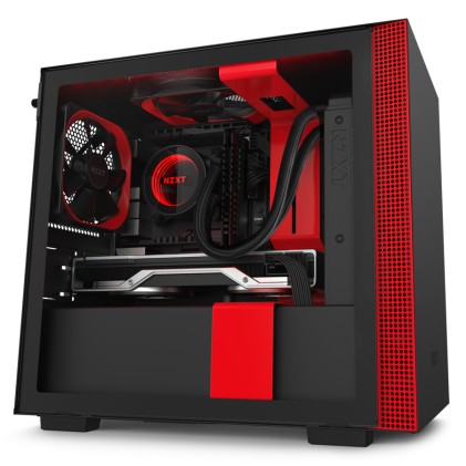 Nzxt Case H210I Mid Tower Atx Matte Black/Red