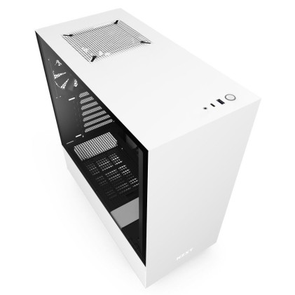 Nzxt Case H510 Mid Tower Atx Matte White, Window, 7 Slot Espansione 2,5/3,5, 2X120 Fan Front, 1X120 Fan Top, 1X120 Fan Rear