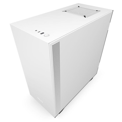 Nzxt Case H510 Mid Tower Atx Matte White, Window, 7 Slot Espansione 2,5/3,5, 2X120 Fan Front, 1X120 Fan Top, 1X120 Fan Rear