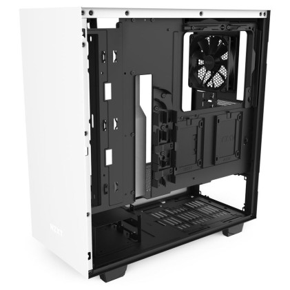 Nzxt Case H510 Mid Tower Atx Matte White, Window, 7 Slot Espansione 2,5/3,5, 2X120 Fan Front, 1X120 Fan Top, 1X120 Fan Rear