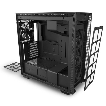 Nzxt Case H710 Mid Tower Atx Matte Black, Window, 7 Slot Espansione 2,5/3,5, 2X140 Fan Front, 3X120 Fan Top, 1X120 Fan Rear