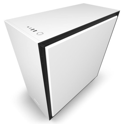 Nzxt Case H710 Mid Tower Atx Matte White, Window, 7 Slot Espansione 2,5/3,5, 2X140 Fan Front, 3X120 Fan Top, 1X120 Fan Rear