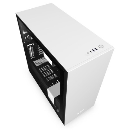 Nzxt Case H710 Mid Tower Atx Matte White, Window, 7 Slot Espansione 2,5/3,5, 2X140 Fan Front, 3X120 Fan Top, 1X120 Fan Rear