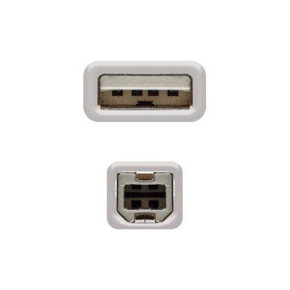 Nanocable 10.01.0102 cavo USB 1 m USB 2.0 USB A USB B Beige