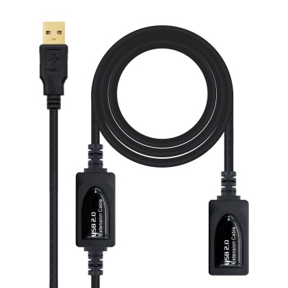 Nanocable 10.01.0213 cavo USB 15 m USB 2.0 USB A Nero