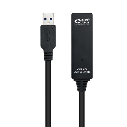 Nanocable 10.01.0313 cavo USB 15 m USB 3.2 Gen 1 (3.1 Gen 1) USB A Nero