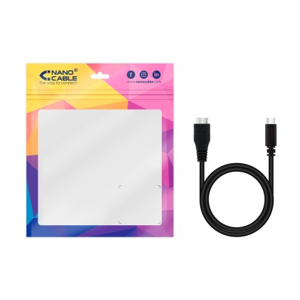 Nanocable 10.01.1201-BK cavo USB 1 m USB 3.2 Gen 1 (3.1 Gen 1) USB C Micro-USB B Nero