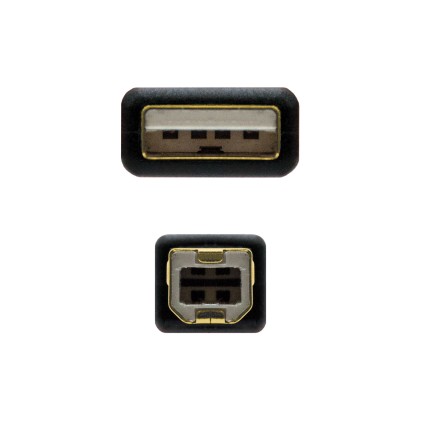 Nanocable 10.01.1202 cavo USB 2 m USB 2.0 USB A USB B Nero