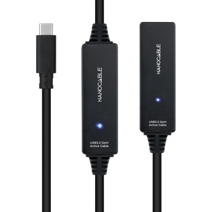 Nanocable 10.01.1312 cavo USB USB 3.2 Gen 1 (3.1 Gen 1) 10 m USB C Nero