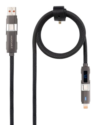 Nanocable 10.01.2501 cavo USB USB 2.0 1 m USB A/USB C USB C/Lightning 27 W Nero