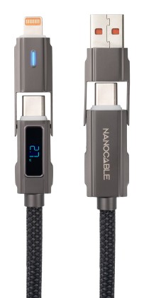 Nanocable 10.01.2501 cavo USB USB 2.0 1 m USB A/USB C USB C/Lightning 27 W Nero