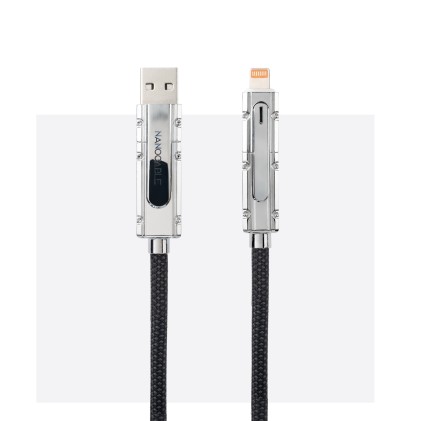 Nanocable 10.01.2601 cavo USB USB 2.0 1 m USB A/USB C USB C/Lightning 27 W Nero, Grigio