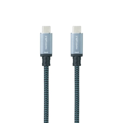 Nanocable 10.01.4101-COMB cavo USB 1 m USB 3.2 Gen 2 (3.1 Gen 2) USB C Nero, Grigio