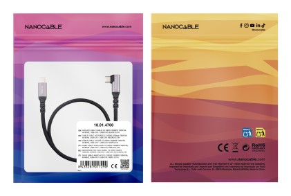 Nanocable 10.01.4700 cavo USB USB 3.2 Gen 2 (3.1 Gen 2) 0,5 m USB C Nero