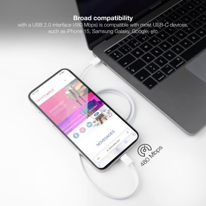 Nanocable 10.01.6001-CO cavo USB 1 m USB 2.0 USB C Bianco