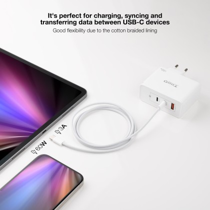 Nanocable 10.01.6001-CO cavo USB 1 m USB 2.0 USB C Bianco