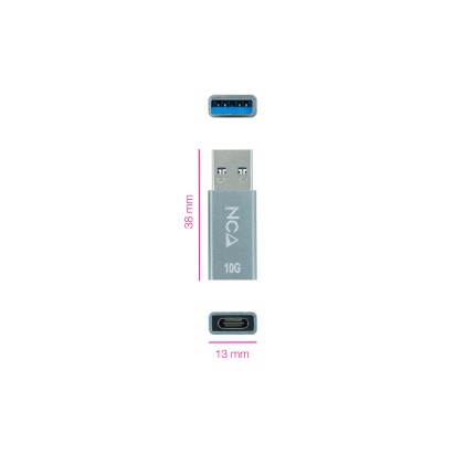 Nanocable 10.02.0013 adattatore per inversione del genere dei cavi USB A Grigio