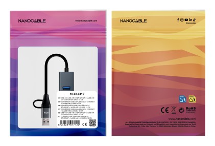 Nanocable 10.03.0412 replicatore di porte e docking station per laptop Cablato USB 3.2 Gen 1 (3.1 Gen 1) Type-C Grigio