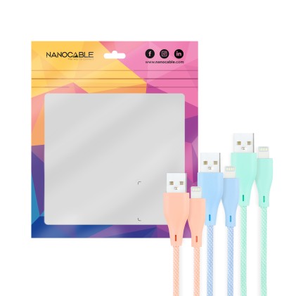 Nanocable 10.10.0401-CO1 cavo Lightning 1 m Blu, Verde, Rosa