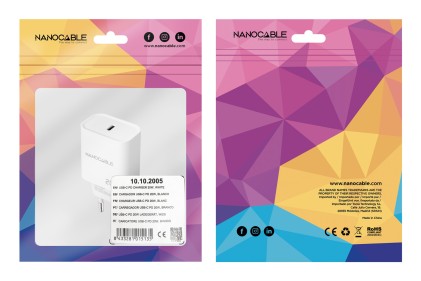 Nanocable 10.10.2005 Caricabatterie per dispositivi mobili Universale Bianco AC Interno