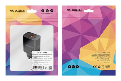 Nanocable 10.10.2008 Caricabatterie per dispositivi mobili Universale Nero AC Ricarica rapida Interno