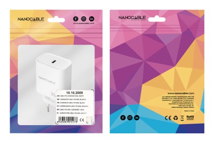 Nanocable 10.10.2009 Caricabatterie per dispositivi mobili Universale Bianco AC Interno