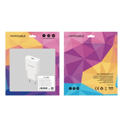 Nanocable 10.10.2024 Caricabatterie per dispositivi mobili Smartphone Bianco AC Ricarica rapida Interno