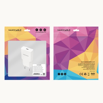 Nanocable 10.10.2027 Caricabatterie per dispositivi mobili Smartphone Bianco AC Ricarica rapida Interno