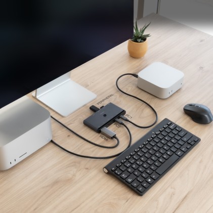 Nanocable 10.12.0003 switch per keyboard-video-mouse (kvm) Grigio