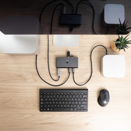 Nanocable 10.12.0003 switch per keyboard-video-mouse (kvm) Grigio