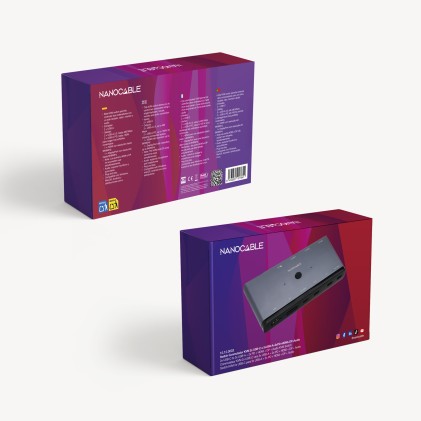 Nanocable 10.12.0003 switch per keyboard-video-mouse (kvm) Grigio