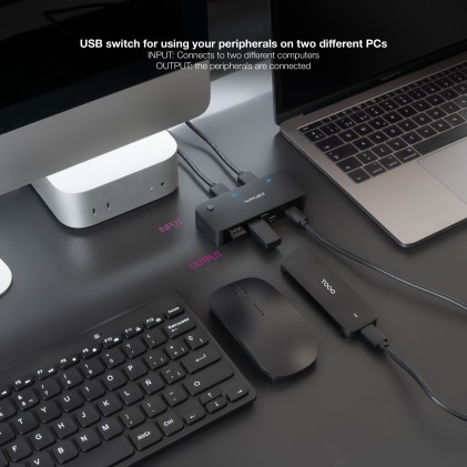Nanocable 10.12.0011 switch per keyboard-video-mouse (kvm) Nero