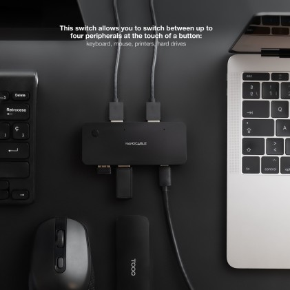 Nanocable 10.12.0011 switch per keyboard-video-mouse (kvm) Nero