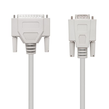 Nanocable 10.14.0802 cavo seriale Beige 1,8 m DB25 DB9