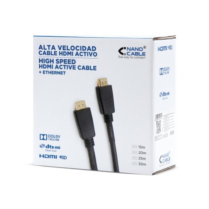 Nanocable 10.15.1820 cavo HDMI 20 m HDMI tipo A (Standard) Nero