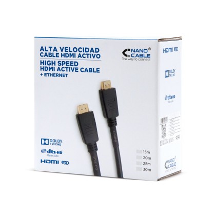 Nanocable 10.15.1825 cavo HDMI 25 m HDMI tipo A (Standard) Nero