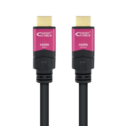 Nanocable 10.15.3720 cavo HDMI 20 m HDMI tipo A (Standard) Nero, Rosa