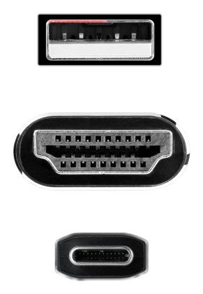 Nanocable 10.15.4354 cavo e adattatore video 1,8 m HDMI + USB Type-A USB tipo-C Nero