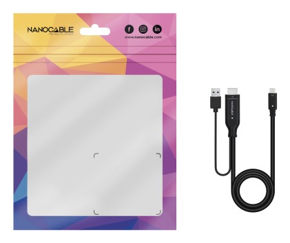 Nanocable 10.15.4354 cavo e adattatore video 1,8 m HDMI + USB Type-A USB tipo-C Nero