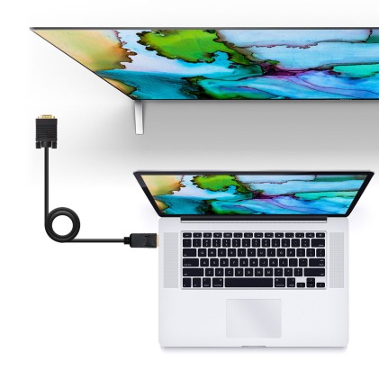 Nanocable 10.15.4402 cavo e adattatore video 2 m DisplayPort VGA (D-Sub) Nero