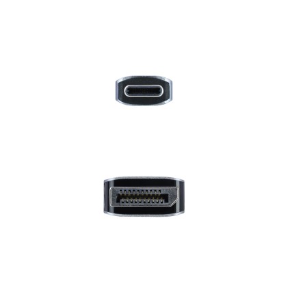 Nanocable 10.15.5002 cavo e adattatore video 1,8 m USB tipo-C DisplayPort Alluminio, Nero