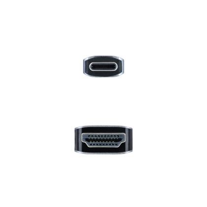 Nanocable 10.15.5102 cavo e adattatore video 1,8 m USB tipo-C HDMI Alluminio, Nero