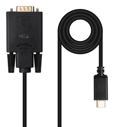 Nanocable 10.15.5202 cavo e adattatore video 1,8 m USB tipo-C VGA (D-Sub) Nero