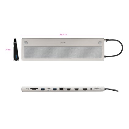 Nanocable 10.16.1012 replicatore di porte e docking station per laptop Cablato USB 3.2 Gen 1 (3.1 Gen 1) Type-C Grigio