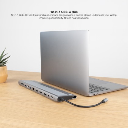 Nanocable 10.16.1012 replicatore di porte e docking station per laptop Cablato USB 3.2 Gen 1 (3.1 Gen 1) Type-C Grigio