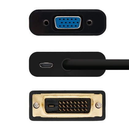 Nanocable 10.16.2008-BK cavo e adattatore video 0,1 m Nero