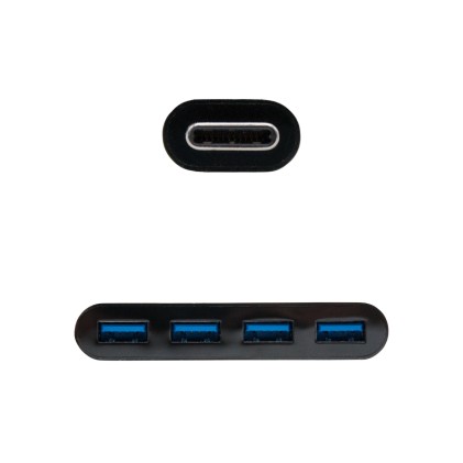 Nanocable 10.16.4401-BK hub di interfaccia USB 3.2 Gen 1 (3.1 Gen 1) Type-C Nero