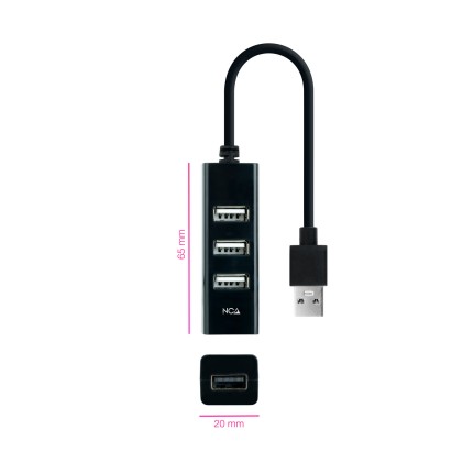 Nanocable 10.16.4404 hub di interfaccia USB 2.0 Nero