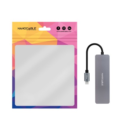 Nanocable 10.16.4409 hub di interfaccia USB 3.2 Gen 1 (3.1 Gen 1) Type-C 5 Mbit/s Grigio