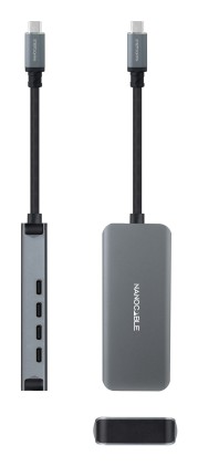 Nanocable 10.16.4504 hub di interfaccia USB 3.2 Gen 1 (3.1 Gen 1) Type-C 5000 Mbit/s Grigio